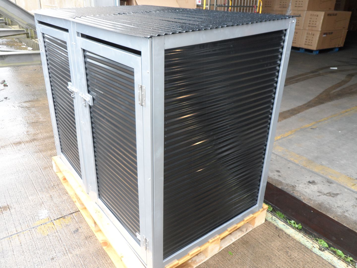 METZ Double metal Steel Wheelie Bin Screen cover storage dust bin